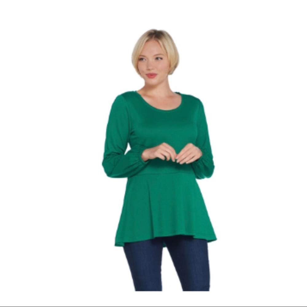 Pebble knit bishop sleeve top